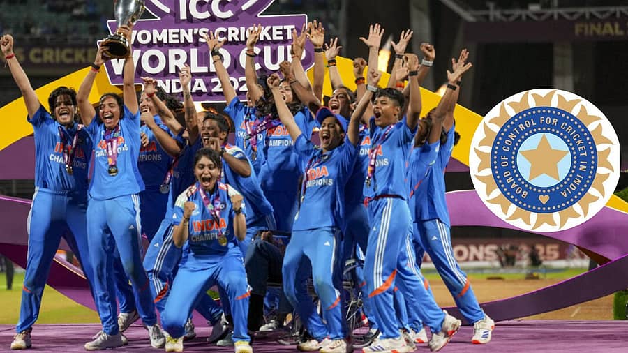 <div class="paragraphs"><p>ಚೊಚ್ಚಲ ಟ್ರೋಫಿ ಗೆದ್ದ ಮಹಿಳಾ ತಂಡಕ್ಕೆ  ಬಹುಮಾನ ಘೋಷಿಸಿದ ಬಿಸಿಸಿಐ</p></div>