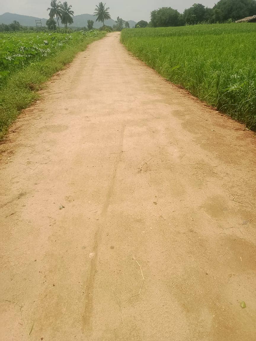 ಚರಂಡಿ ನಿರ್ಮಿಸದೆ ಬಂಗಾರಪೇಟೆ ತಾಲ್ಲೂಕಿನ ಸಾಕರಸನಹಳ್ಳಿ ಗ್ರಾಮದಿಂದ ಬಸವೇಶ್ವರ ದೇವಸ್ಥಾನದವರೆಗೆ ನಿರ್ಮಾಣವಾಗಿರುವ ರಸ್ತೆ ಕಾಮಗಾರಿ