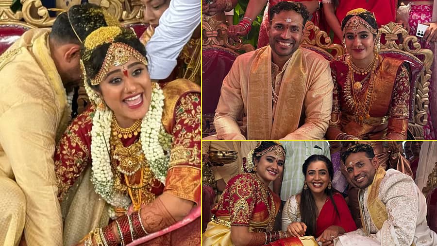 <div class="paragraphs"><p>ನಟಿ ದೀಪ್ತಿ ಮಾನೆ ದಂಪತಿ</p></div>