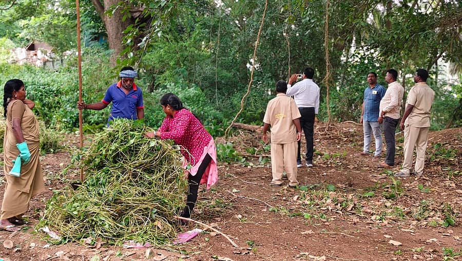 ಹಿರಿಯೂರಿನ ಸಾರ್ವಜನಿಕ ಆಸ್ಪತ್ರೆ ಹಾಗೂ ನೀರು ಸರಬರಾಜು ಘಟಕದ ಆವರಣದಲ್ಲಿ ಶನಿವಾರ ನಗರಸಭೆ ವತಿಯಿಂದ ನಮ್ಮ ಚಿತ್ತ ಸ್ವಚ್ಛತೆಯತ್ತ ಕಾರ್ಯಕ್ರಮದಡಿ ಸ್ವಚ್ಛತಾ ಕಾರ್ಯಕ್ರಮ ನಡೆಸಲಾಯಿತು.