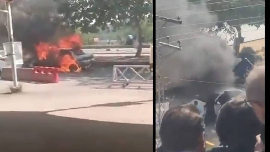 <div class="paragraphs"><p>ಇಸ್ಲಾಮಾಬಾದ್‌ನ ಜಿಲ್ಲಾ&nbsp;ನ್ಯಾಯಾಲಯದ ಎದುರು ಆತ್ಮಾಹುತಿ ಬಾಂಬ್‌ ದಾಳಿ</p></div>