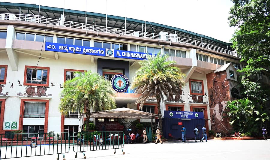 ಬೆಂಗಳೂರಿನ ಎಂ ಚಿನ್ನಸ್ವಾಮಿ ಕ್ರೀಡಾಂಗಣದ ನೋಟ