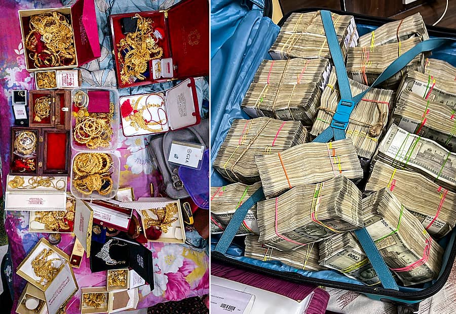 <div class="paragraphs"><p>ಪಶ್ಚಿಮ ಬಂಗಾಳ ಮತ್ತು ಜಾರ್ಖಂಡ್‌ನ ವಿವಿಧ ಸ್ಥಳಗಳಲ್ಲಿ ಶೋಧ ಕಾರ್ಯಾಚರಣೆ ನಡೆಸಿದ ಇ.ಡಿ ಅಧಿಕಾರಿಗಳು ನಗದು ಹಾಗೂ ಚಿನ್ನಾಭರಣಗಳನ್ನು ವಶಪಡಿಸಿಕೊಂಡಿದ್ದಾರೆ </p></div>