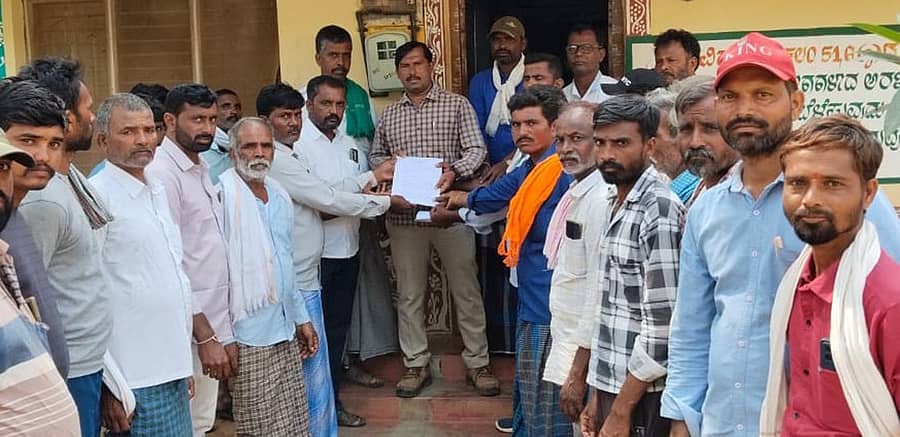 ಬ್ಯಾಡಗಿ ತಾಲ್ಲೂಕಿನ ಸಿದ್ದಾಪುರ ಗ್ರಾಮದ ಬಳಿ ಅರಣ್ಯದಲ್ಲಿರುವ ಮರ ಕಡಿದು ಸಾಗುವಳಿಗೆ ಮುಂದಾದವರ ವಿರುದ್ಧ ಕಾನೂನು ಕ್ರಮ ಕೈಕೊಳ್ಳುವಂತೆ ಗ್ರಾಮಸ್ಥರು ಅರಣ್ಯ ಇಲಾಖೆ ಸಿಬ್ಬಂದಿಗೆ ಮನವಿ ಸಲ್ಲಿಸಿದರು