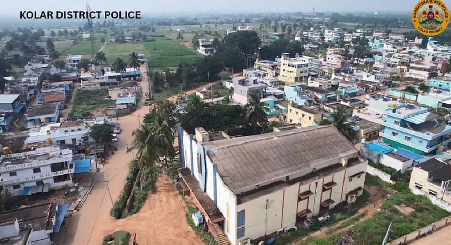 ಕೋಲಾರ ಜಿಲ್ಲೆಯ ವೇಮಗಲ್ ಪೊಲೀಸ್ ಠಾಣಾ ವ್ಯಾಪ್ತಿಯ ಪ್ರದೇಶದಲ್ಲಿ ಡ್ರೋನ್ ಕಣ್ಗಾವಲು