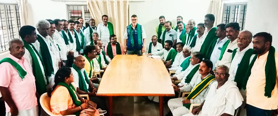 ಮೈಸೂರಿನ‌ಲ್ಲಿ ನಡೆದ ರೈತ ಮುಖಂಡರ ಸಭೆಯಲ್ಲಿ ಕುರುಬೂರು ಶಾಂತಕುಮಾರ್‌ ಮಾತನಾಡಿದರು