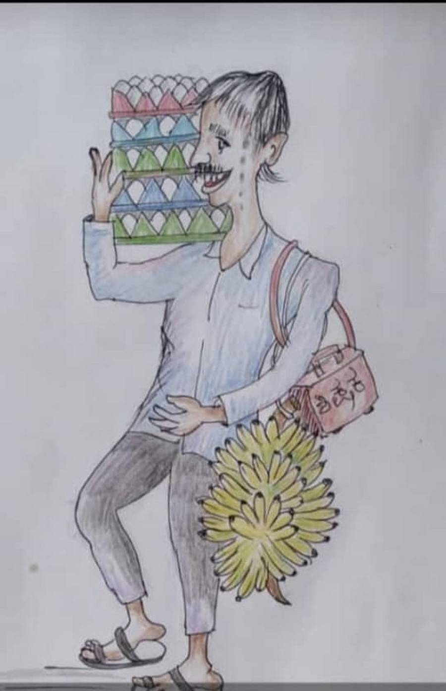 ಶಾಲೆಗೆ ಮೊಟ್ಟೆ, ಬಾಳೆಹಣ್ಣು ಹೊತ್ತೊಯ್ಯುತ್ತಿರುವ ಶಿಕ್ಷಕ (ಸಾಂದರ್ಭಿಕ ಚಿತ್ರ)