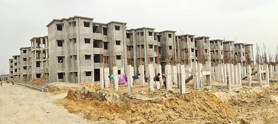 ರಾಯಚೂರು ಹೊರವಲಯದ ಯರಮರಸ್ ಬಳಿ ನಿರ್ಮಾಣ ಹಂತದಲ್ಲಿರುವ ಜಿ+3 ಮಾದರಿ ಸಮುಚ್ಛಯ