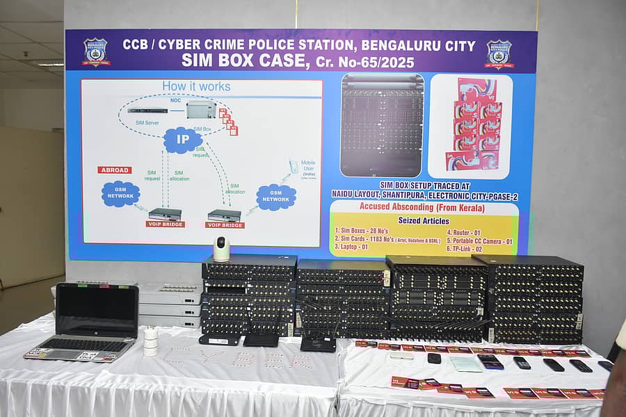 ಜಪ್ತಿ ಮಾಡಿಕೊಂಡ ಸಿಮ್‌ ಹಾಗೂ ಲ್ಯಾಪ್‌ಟಾಪ್‌ 