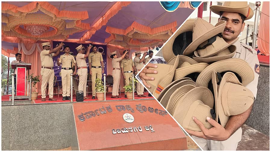 <div class="paragraphs"><p>ವಿಜಯನಗರ ಎಸ್ಪಿ ಎಸ್.ಜಾಹ್ನವಿ ಅವರಿಂದ ಪೀಕ್ ಕ್ಯಾಪ್ ವಿತರಣೆ</p></div>