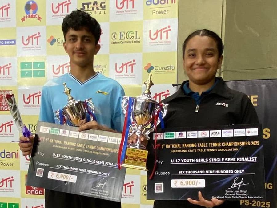 ಕಂಚಿನ ಪದಕ ಗೆದ್ದ ಕರ್ನಾಟಕದ ಅಥರ್ವ ನವರಂಗೆ ಮತ್ತು ತನಿಷ್ಕಾ ಕಾಲಭೈರವ