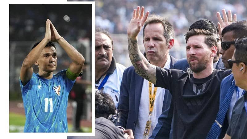 <div class="paragraphs"><p>ಲಿಯೋನೆಲ್ ಮೆಸ್ಸಿ ಹಾಗೂ ಸುನಿಲ್ ಚೆಟ್ರಿ</p></div>