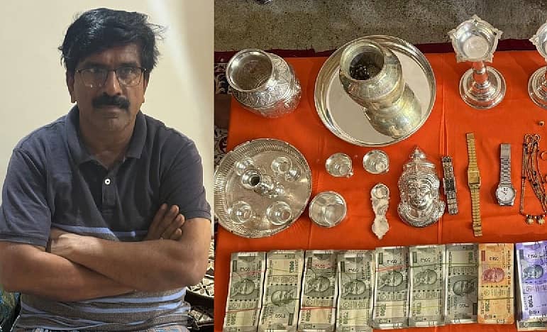 <div class="paragraphs"><p>ಮಲ್ಲಪ್ಪ ಮತ್ತು ಲೋಕಾಯುಕ್ತ ದಾಳಿ ವೇಳೆ ಪತ್ತೆಯಾಗಿರುವ ಚಿನ್ನಾಭರಣ, ನಗದು</p></div>