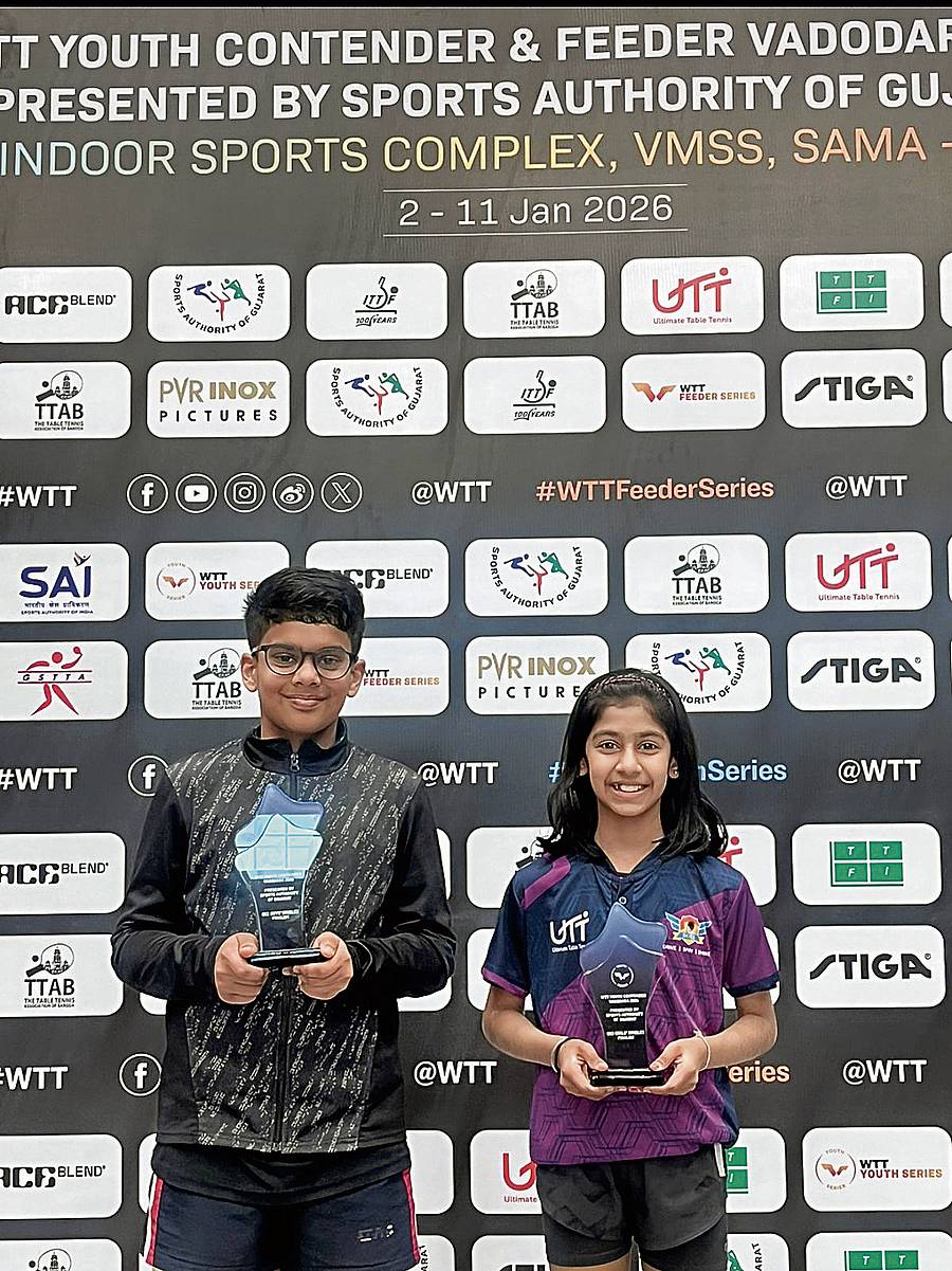 ಪ್ರಶಸ್ತಿಯೊಂದಿಗೆ ಶಾರ್ವಿಲ್‌ ಕಂಬ್ಳೇಕರ್‌ ಹಾಗೂ ಸಾಕ್ಷ್ಯಾ ಸಂತೋಷ್‌