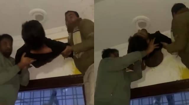 <div class="paragraphs"><p>ಕಳ್ಳ ಅಡುಗೆ ಕೋಣೆಯ ಎಕ್ಸಾಸ್ಟ್ ಫ್ಯಾನ್‌ನ ರಂಧ್ರದಲ್ಲಿ ಸಿಲುಕಿಕೊಂಡಿರುವ ದೃಶ್ಯ</p></div>