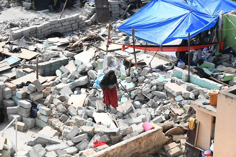 ಕೋಗಿಲು ಬಡಾವಣೆಯಲ್ಲಿ ಮನೆ ತೆರವು ಮಾಡಿರುವ ದೃಶ್ಯ 