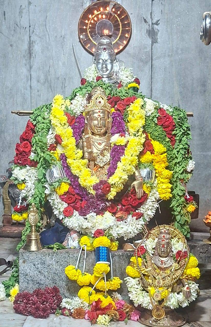 ಅಯ್ಯಪ್ಪ ಸ್ವಾಮಿಗೆ ಅಲಂಕರಿಸಲಾಗಿತ್ತು