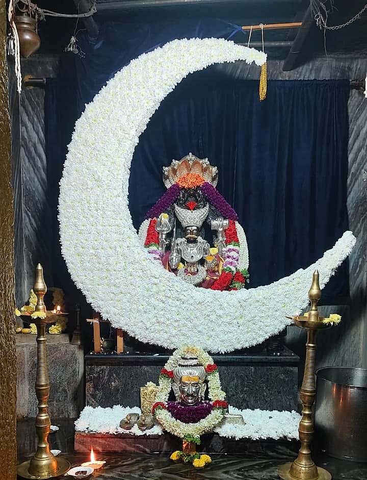 ಬೀರೂರಿನ ಸರಸ್ವತಿಪುರಂ ಬಡಾವಣೆಯ ಶ್ರೀಮೈಲಾರಲಿಂಗೇಶ್ವರ ಸ್ವಾಮಿಗೆ ವಿವಿಧ ಪುಷ್ಪಗಳಿಂದ ಅಲಂಕರಿಸಲಾಗಿತ್ತು