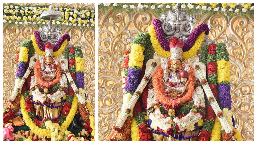 <div class="paragraphs"><p>ಜ್ವಾಲಾಮುಖಿ ತ್ರಿಪುರಸುಂದರಿ ದೇವಿ ಉತ್ಸವ ಮೂರ್ತಿ</p></div>