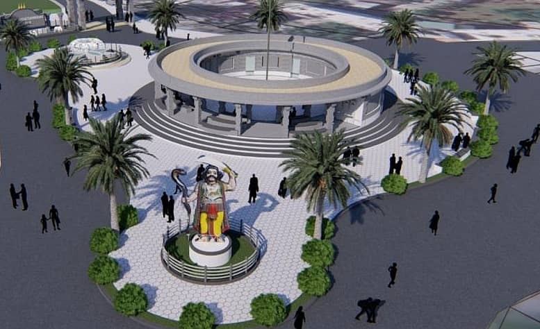 ಚಾಮುಂಡಿಬೆಟ್ಟದ ಮಹಿಷಾಸುರ ಪ್ರತಿಮೆ ಆವರಣದಲ್ಲಿ ಕೈಗೊಳ್ಳಲಿರುವ ಅಭಿವೃದ್ಧಿ ಕಾಮಗಾರಿಯ ನೀಲನಕ್ಷೆ