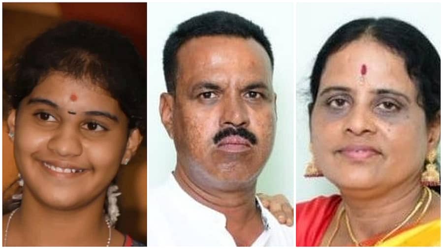 <div class="paragraphs"><p>ಕೊಲೆಯಾದ ತಂದೆ ಭೀಮರಾಜ್‌ , ತಾಯಿ ಜಯಮ್ಮ ಮತ್ತು ತಂಗಿ ಅಮೃತಾ</p></div>