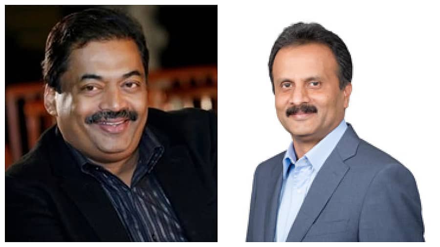 <div class="paragraphs"><p>'ಕಾನ್ಫಿಡೆಂಟ್ ಗ್ರೂಪ್' ಮುಖ್ಯಸ್ಥ ಸಿ.ಜೆ.ರಾಯ್ ಹಾಗೂ&nbsp;'ಕೆಫೆ ಕಾಫಿ ಡೇ' ಸಂಸ್ಥಾಪಕ ವಿ.ಜಿ. ಸಿದ್ದಾರ್ಥ್ ಹೆಗ್ಡೆ</p></div>