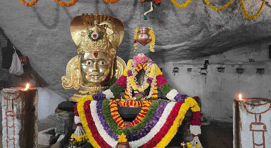 ಅಮರನಾಥ ಅಲಂಕಾರದಲ್ಲಿ ಭಕ್ತರಿಗೆ ದರ್ಶನ ನೀಡಿದ ಚಿತ್ರದುರ್ಗದ ಕೋಟೆಯ ಪಾಲ್ಗುಣೇಶ್ವರ ಸ್ವಾಮಿ