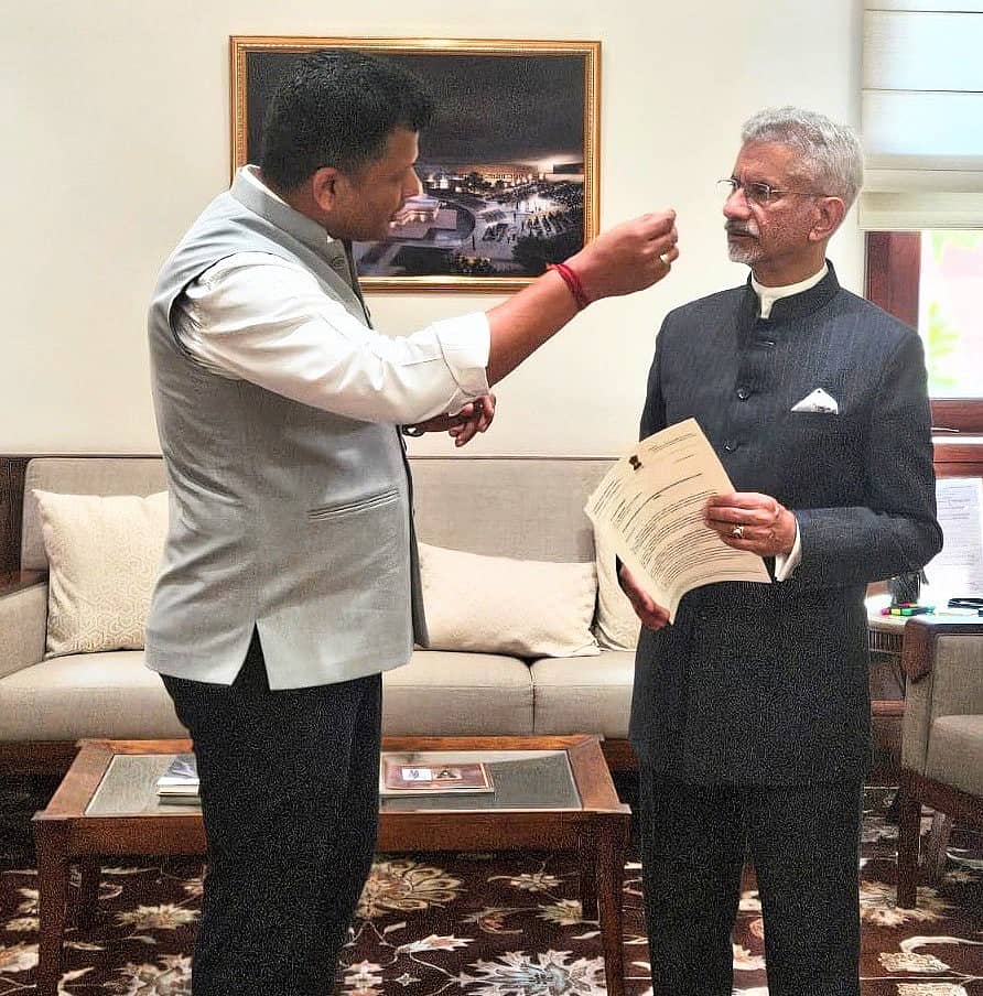 ವಿದೇಶಾಂಗ ಸಚಿವ ಎಸ್‌. ಜೈಶಂಕರ್‌ ಜೊತೆ ಸಂಸದ ಚೌಟ ಚರ್ಚಿಸಿದರು 