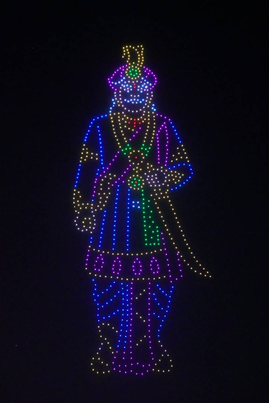 ಡ್ರೋನ್‌ಗಳು ಮೂಡಿಸಿದ ಶ್ರೀಕೃಷ್ಣದೇವರಾಯ  –ಪ್ರಜಾವಾಣಿ ಚಿತ್ರ/ ಲವ ಕೆ.