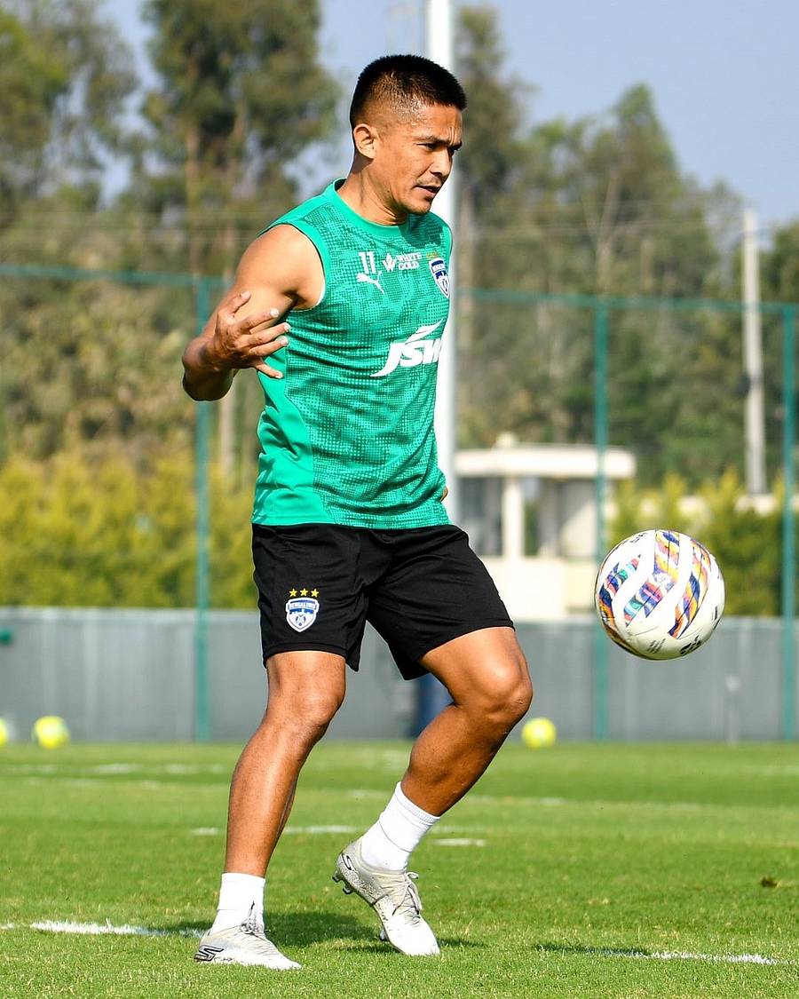 ಬಿಎಫ್‌ಸಿ ತಂಡದ ನಾಯಕ ಸುನಿಲ್‌ ಚೆಟ್ರಿ ಅವರು ಶನಿವಾರ ತಾಲೀಮು ನಡೆಸಿದರು