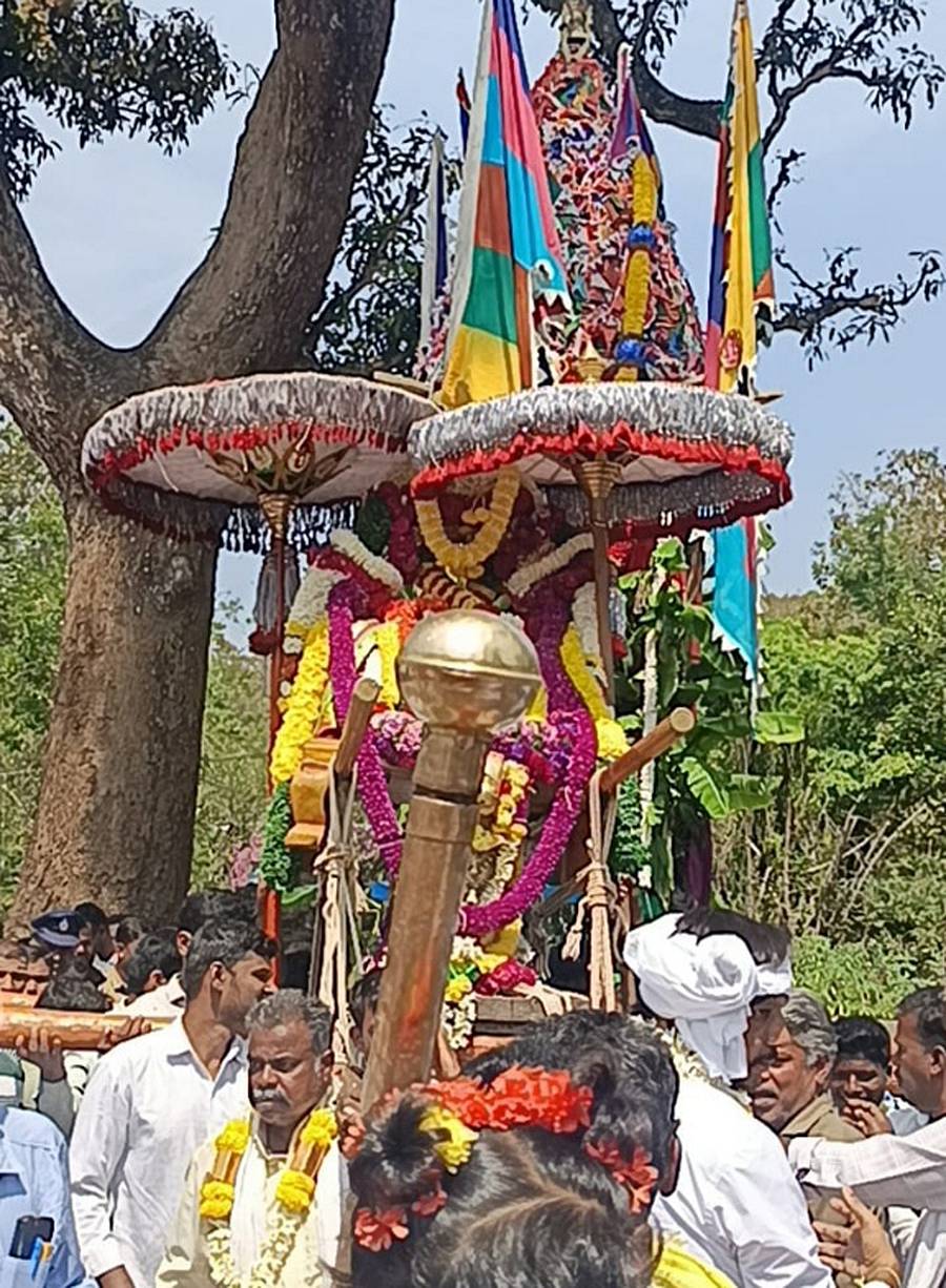 ಯಳಂದೂರು ತಾಲ್ಲೂಕು ಬಿಳಿಗಿರಿರಂಗನ ಬೆಟ್ಟದಲ್ಲಿ ಸೋಮವಾರ ಗಿರಿ ಗಂಗಾಧರೇಶ್ವರನ ಶಿವರಾತ್ರಿ ರಥೋತ್ಸವ ಅದ್ದೂರಿಯಾಗಿ ಜರುಗಿತು