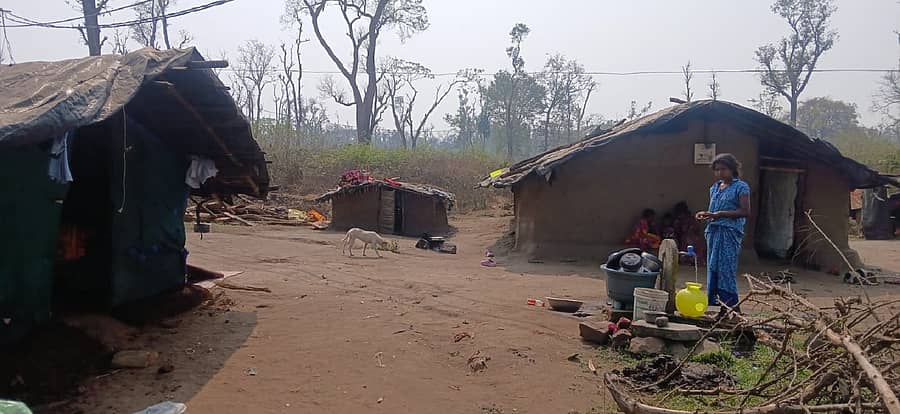 ದುಬಾರೆ ಹಾಡಿಯಲ್ಲಿ ಜೋಪಡಿಯಲ್ಲಿ ಬುಡಕಟ್ಟು ಸಮುದಾಯದವರು ಬದುಕು ಸಾಗಿಸುತ್ತಿರುವುದು ಮಂಗಳವಾರ ಕಂಡು ಬಂತು :ಪ್ರಜಾವಾಣಿ ಚಿತ್ರ/ರಂಗಸ್ವಾಮಿ