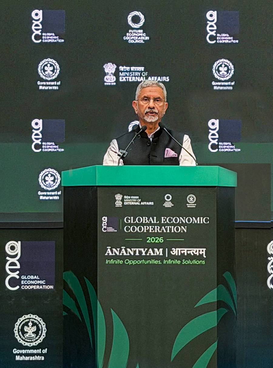 ಮುಂಬೈನಲ್ಲಿ ನಡೆದ ಜಾಗತಿಕ ಆರ್ಥಿಕ ಸಹಕಾರ ಸಮ್ಮೇಳನದಲ್ಲಿ ವಿದೇಶಾಂಗ ಸಚಿವ ಎಸ್.ಜೈಶಂಕರ್ ಮಾತನಾಡಿದರು
ಪಿಟಿಐ ಚಿತ್ರ
