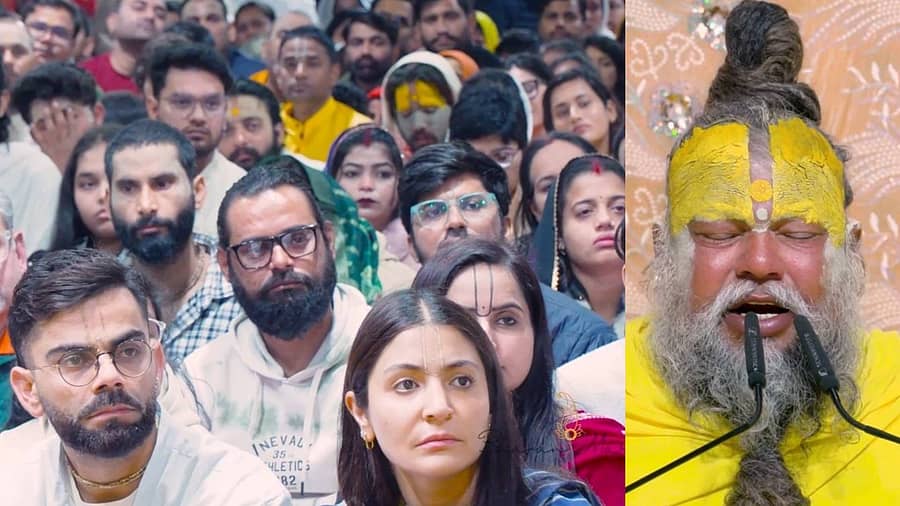 <div class="paragraphs"><p>ಪ್ರೇಮಾನಂದ ಸ್ವಾಮೀಜಿ ಭೇಟಿಯಾದ ವಿರಾಟ್ ಕೊಹ್ಲಿ, ಅನುಷ್ಕಾ</p></div>