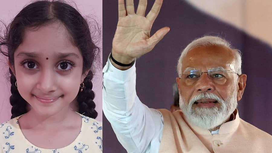 <div class="paragraphs"><p><strong>ವಿದ್ಯಾರ್ಥಿನಿ ಗಾನವಿ, ಪ್ರಧಾನಿ ನರೇಂದ್ರ ಮೋದಿ</strong></p></div>