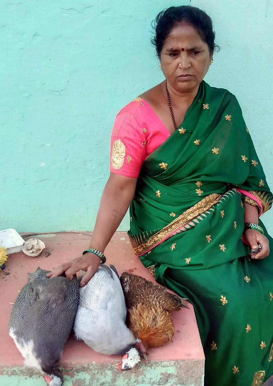 <div class="paragraphs"><p>ಯಳಂದೂರು ತಾಲ್ಲೂಕಿನ ಕೆಸ್ತೂರು ಗ್ರಾಮದಲ್ಲಿ ಶುಕ್ರವಾರ ಸಾವಿಗೀಡಾದ ಕೋಳಿಗಳೊಂದಿಗೆ ಸಾಕಣೆದಾರರದ ಕಮಲಮ್ಮ</p></div>