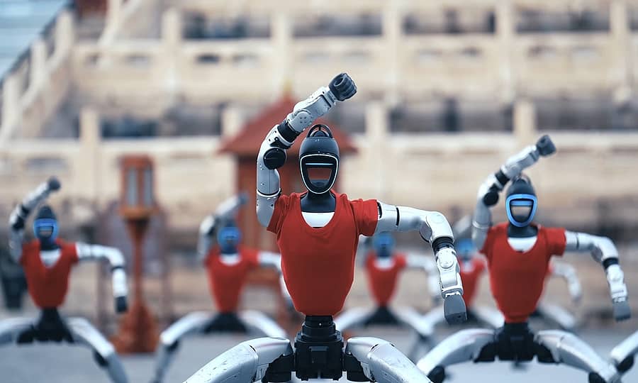 <div class="paragraphs"><p>ಸಮರಕಲೆ ಪ್ರದರ್ಶಿಸಿದ ರೊಬೊಟ್‌ಗಳು</p></div>