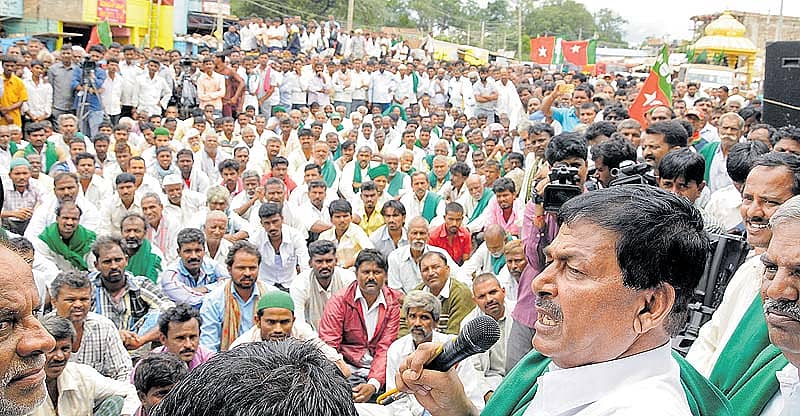 ಸಮಾವೇಶದಲ್ಲಿ ರಾಜ್ಯ ರೈತ ಸಂಘ ಹಾಗೂ ಹಸಿರು ಸೇನೆ ವರಿಷ್ಠ ಕೆ.ಎಸ್‌. ಪುಟ್ಟಣ್ಣಯ್ಯ ಮಾತನಾಡಿದರು