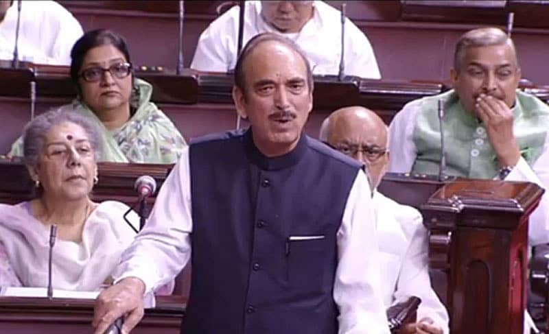 ರಾಜ್ಯಸಭೆಯಲ್ಲಿ ಬುಧವಾರ ಮಾತನಾಡಿದ ಕಾಂಗ್ರೆಸ್ ನಾಯಕ ಗುಲಾಂ ನಭಿ ಆಜಾದ್ –ಚಿತ್ರಕೃಪೆ: ರಾಜ್ಯಸಭಾ ಟಿವಿ