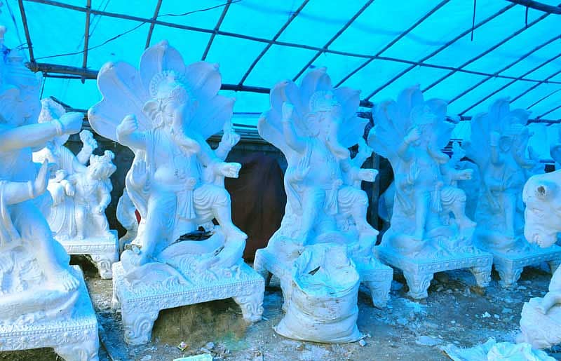 ಹಾವೇರಿಯ ಬಡಾವಣೆಯೊಂದರಲ್ಲಿ ಗಣಪತಿ ಮೂರ್ತಿ ಸಿದ್ಧಗೊಳ್ಳುತ್ತಿದ್ದ ದೃಶ್ಯ