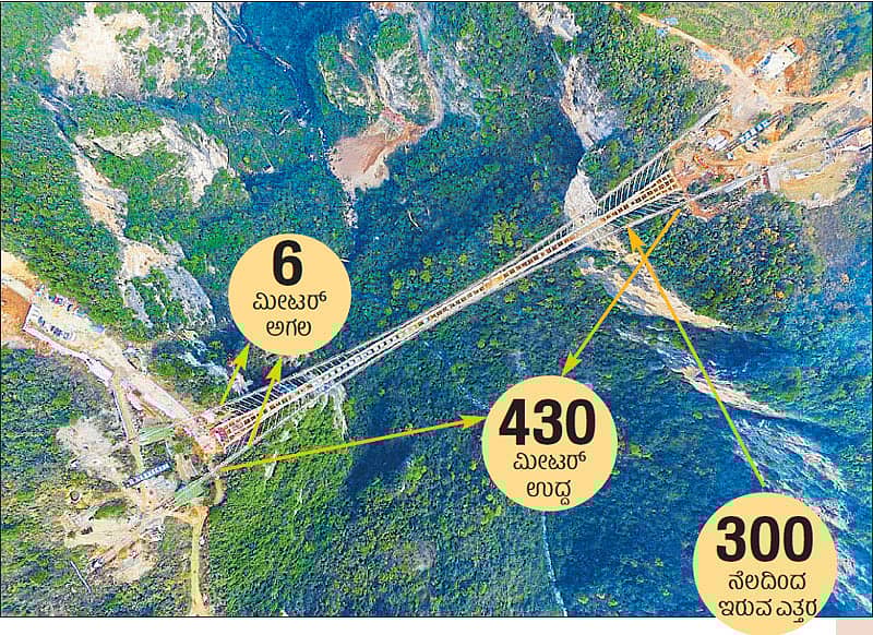 ವಿಶ್ವದ ಅತಿ ಉದ್ದ, ಎತ್ತರದ ಗಾಜಿನ ತೂಗು ಸೇತುವೆ ಸಿದ್ಧ