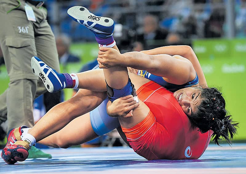 ಭಾರತದ ಕುಸ್ತಿ ಪಟು ಸಾಕ್ಷಿ ಮಲಿಕ್ ಪ್ರದರ್ಶನ ನೀಡಿದ ವೈಖರಿ ಪ್ರಜಾವಾಣಿ ಚಿತ್ರ: ಕೆ.ಎನ್. ಶಾಂತಕುಮಾರ್