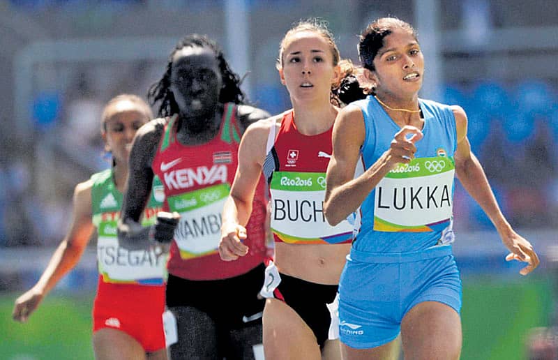 ರಿಯೊದಲ್ಲಿ ಬುಧವಾರ ನಡೆದ ಮಹಿಳೆಯರ 800 ಮೀಟರ್ಸ್ ಓಟದ ಸ್ಪರ್ಧೆಯಲ್ಲಿ ಗುರಿ ಮುಟ್ಟಲು ಓಡಿದ ಭಾರತದ ಟಿಂಟು ಲೂಕ –ಎಪಿ/ಪಿಟಿಐ ಚಿತ್ರ