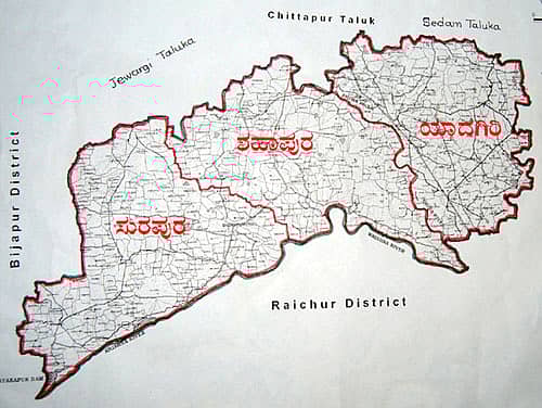 ಯಾದಗಿರಿ ಜಿಲ್ಲೆಯ ನಕ್ಷೆ