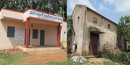 ಹಿರೀಸಾವೆ ಹೋಬಳಿಯ ಕಬ್ಬಳಿ ಗ್ರಾಮದಲ್ಲಿರುವ ರಾಜೀವ್ಗಾಂಧಿ ಸೇವಾ ಕೇಂದ್ರ ಮತ್ತು ಕೃಷಿ ಪತ್ತಿನ ಸಹಕಾರ ಸಂಘದ ಕಟ್ಟಡಗಳ ಸ್ಥಿತಿ