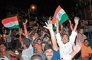 ಭಾರತ ಗೆಲುವು: ಮುಗಿಲು ಮುಟ್ಟಿದ ಸಂಭ್ರಮ