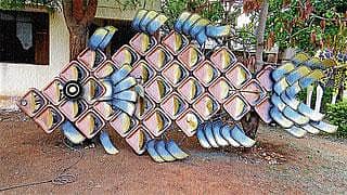 ಕ್ಯಾಂಪಸ್ನಲ್ಲಿ ಭಿತ್ತಿ ಶಿಲ್ಪಗಳ ಮೋಡಿ...