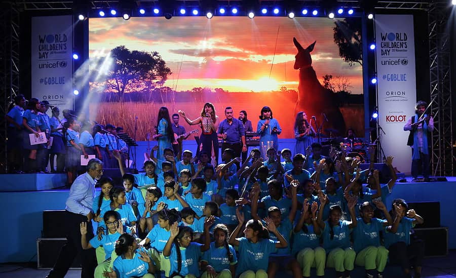 ‘ಪರಿಕ್ರಮ’ ತಂಡದ ವಿದ್ಯಾರ್ಥಿಗಳು ರಿಕಿ ಕೇಜ್‌ ತಂಡದೊಂದಿಗೆ ಹಾಡಿ ಕುಣಿದಾಗ...