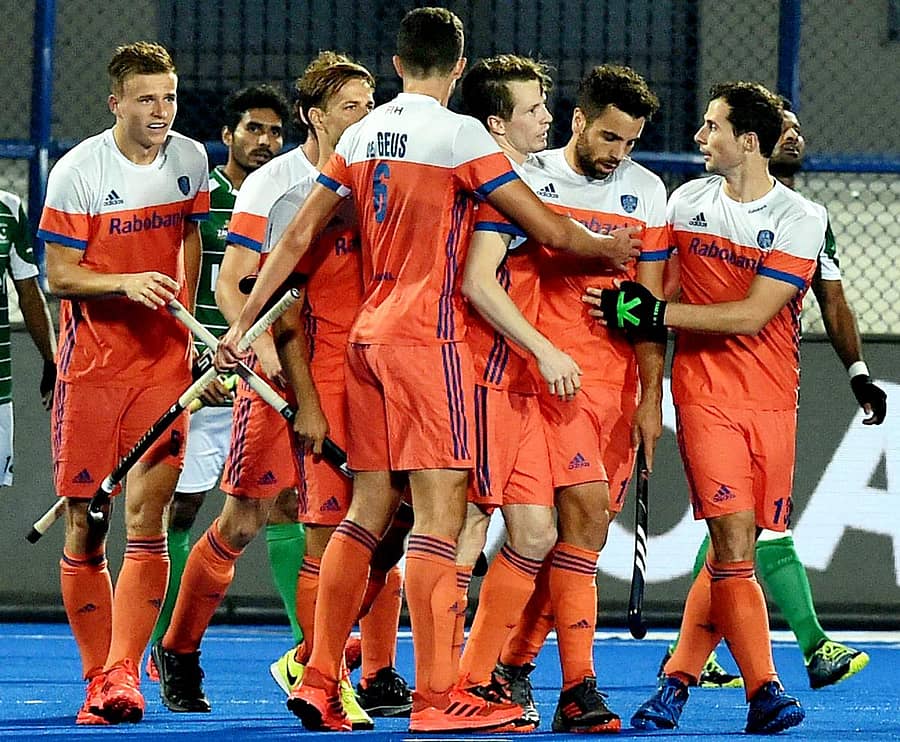 ನೆದರ್ಲೆಂಡ್ಸ್ ಆಟಗಾರರ ಸಂಭ್ರಮ