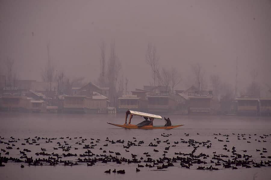 ಶ್ರೀನಗರದ ದಾಲ್‌ ಸರೋವರ ಭಾಗಶಃ ಹೆಪ್ಪುಗಟ್ಟಿದೆ –ಪಿಟಿಐ ಚಿತ್ರ